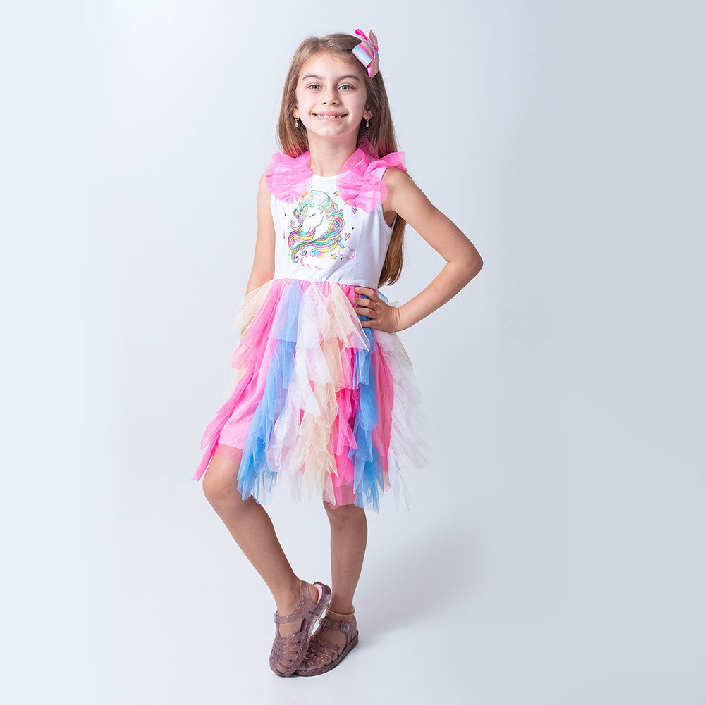 Heloisa Ruffled Short Sleeve Tutu Dress