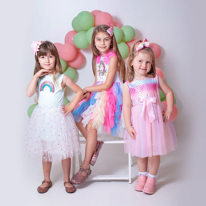 Heloisa Ruffled Short Sleeve Tutu Dress