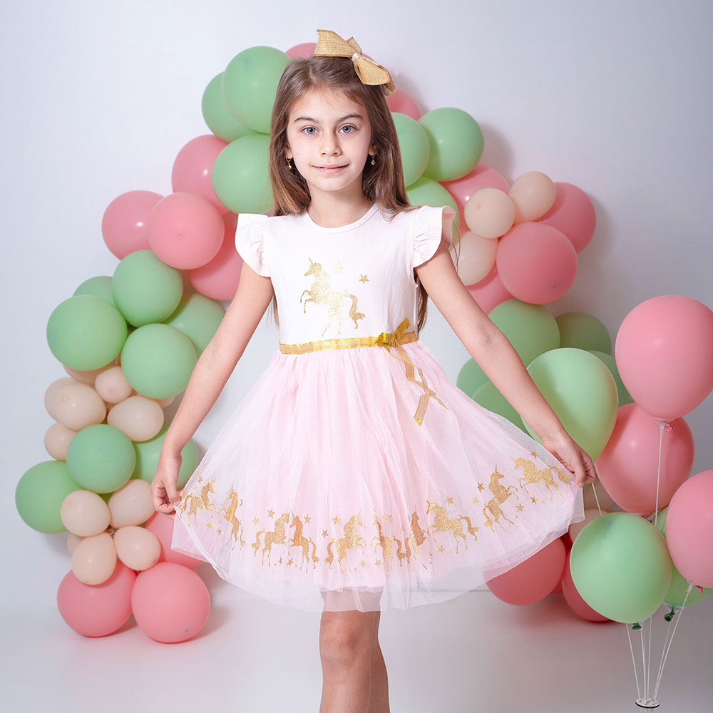 Aurora Short Sleeve Tulle Dress