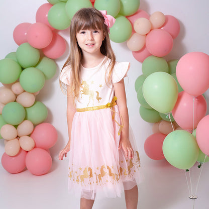 Aurora Short Sleeve Tulle Dress