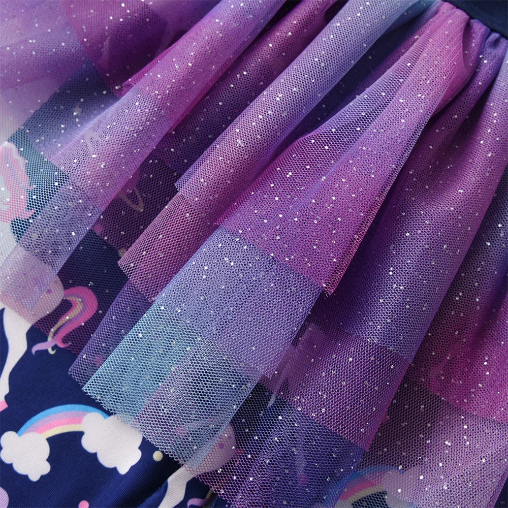 Lilac Unicorn Leggings with Tulle Skirt