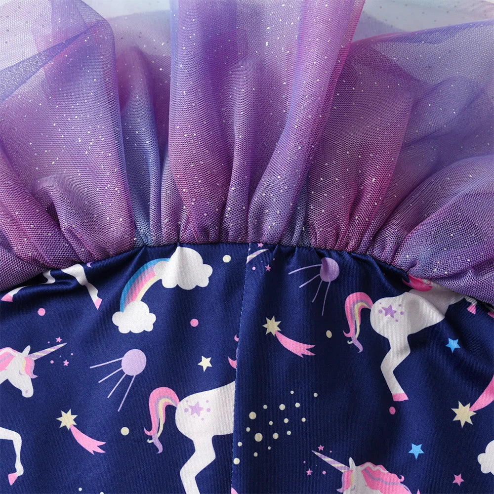 Lilac Unicorn Leggings with Tulle Skirt