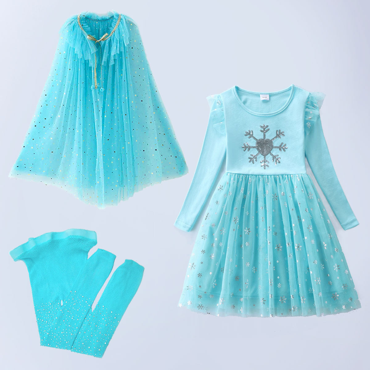 Snow Princess Long Sleeve Tutu Dress