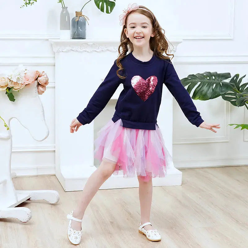 Brave Heart Long Sleeve Tutu Dress