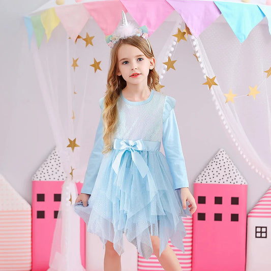 Snow Princess Long Sleeve Tutu Dress